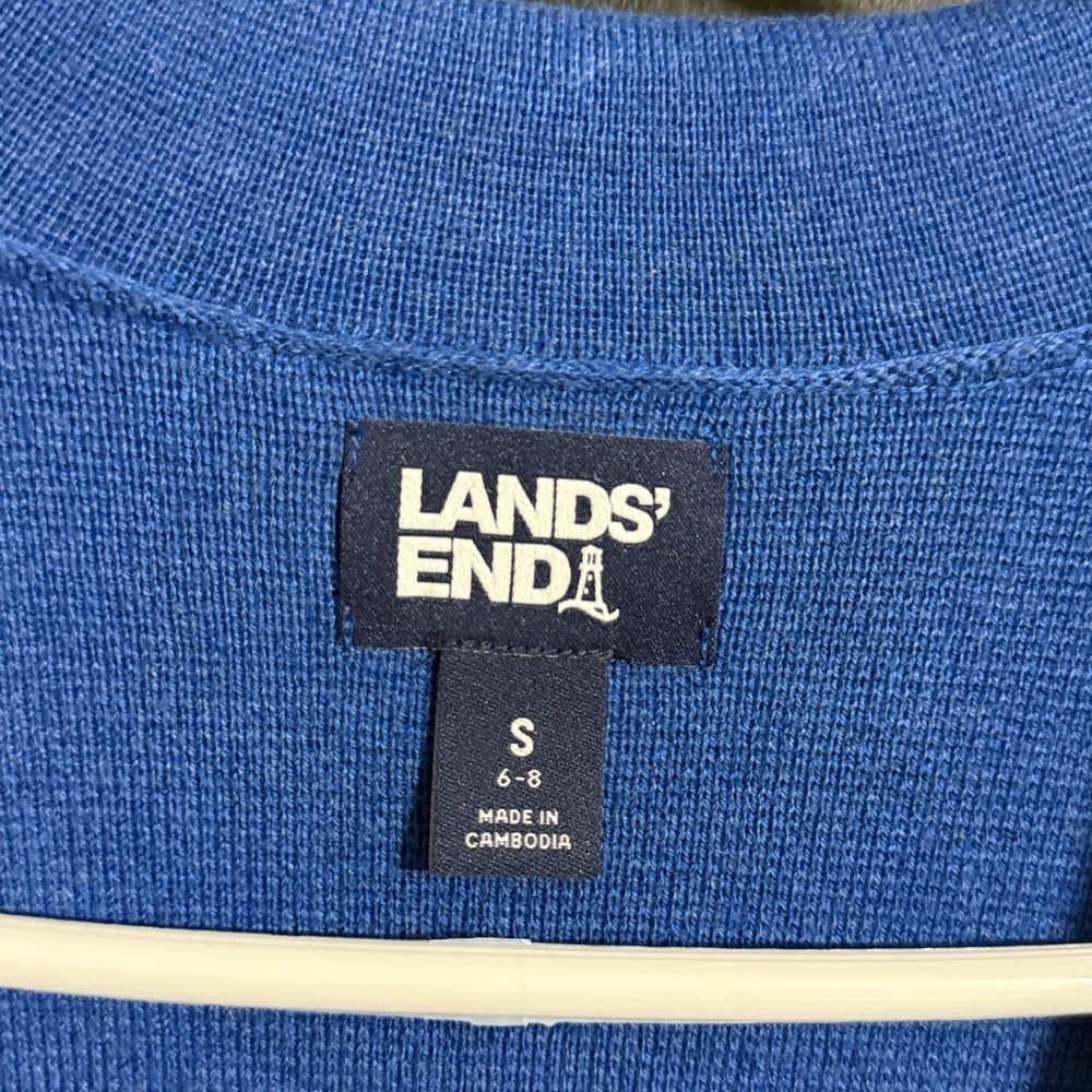 Lands’ End Cotton Grandpa Sweater Size: S (6-8) - Picture 3 of 7